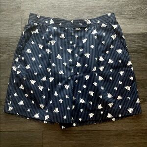 Liz Claiborne Navy Blue Sailboat Print Shorts